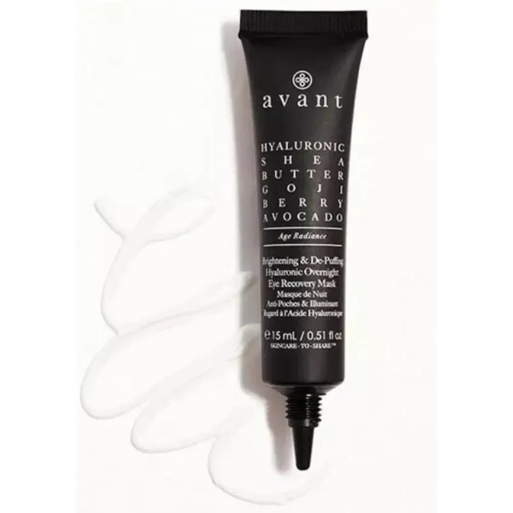 AVANT Brightening De-Puffing Hyaluronic Overnight Eye Mask 0.51 oz 15ml New